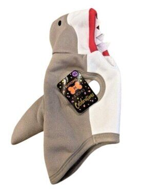Buttons and Bones Dog Size XS Shark Fleece Hoodie Halloween Costume